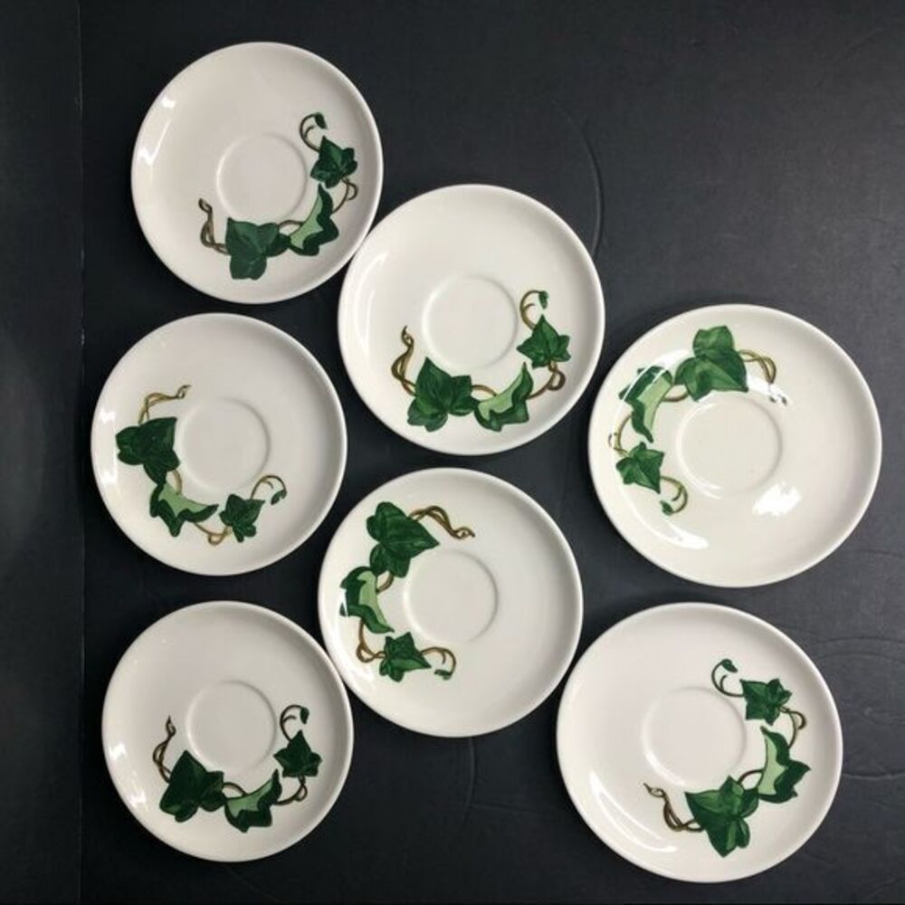 7 California Ivy Poppytrail 6” Teacup Saucers in EUC
